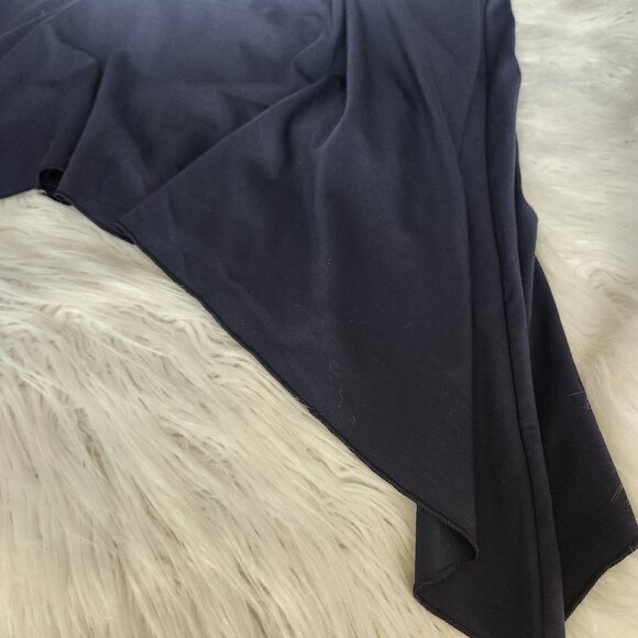 Ann Taylor V Neck Ruffle Flutter Sleeve Midi Maxi Dress Size XS Petite Navy Blue - Picture 9 of 12